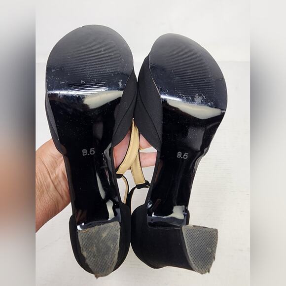 New Platform Black Chunky Heels T Strap Sexy Heels Prom Party Dress Shoes 9.5 - Picture 7 of 11